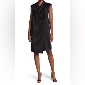 Halston Heritage Drape Black Dress